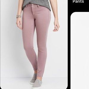 High waist mauve dusty rose pink pants